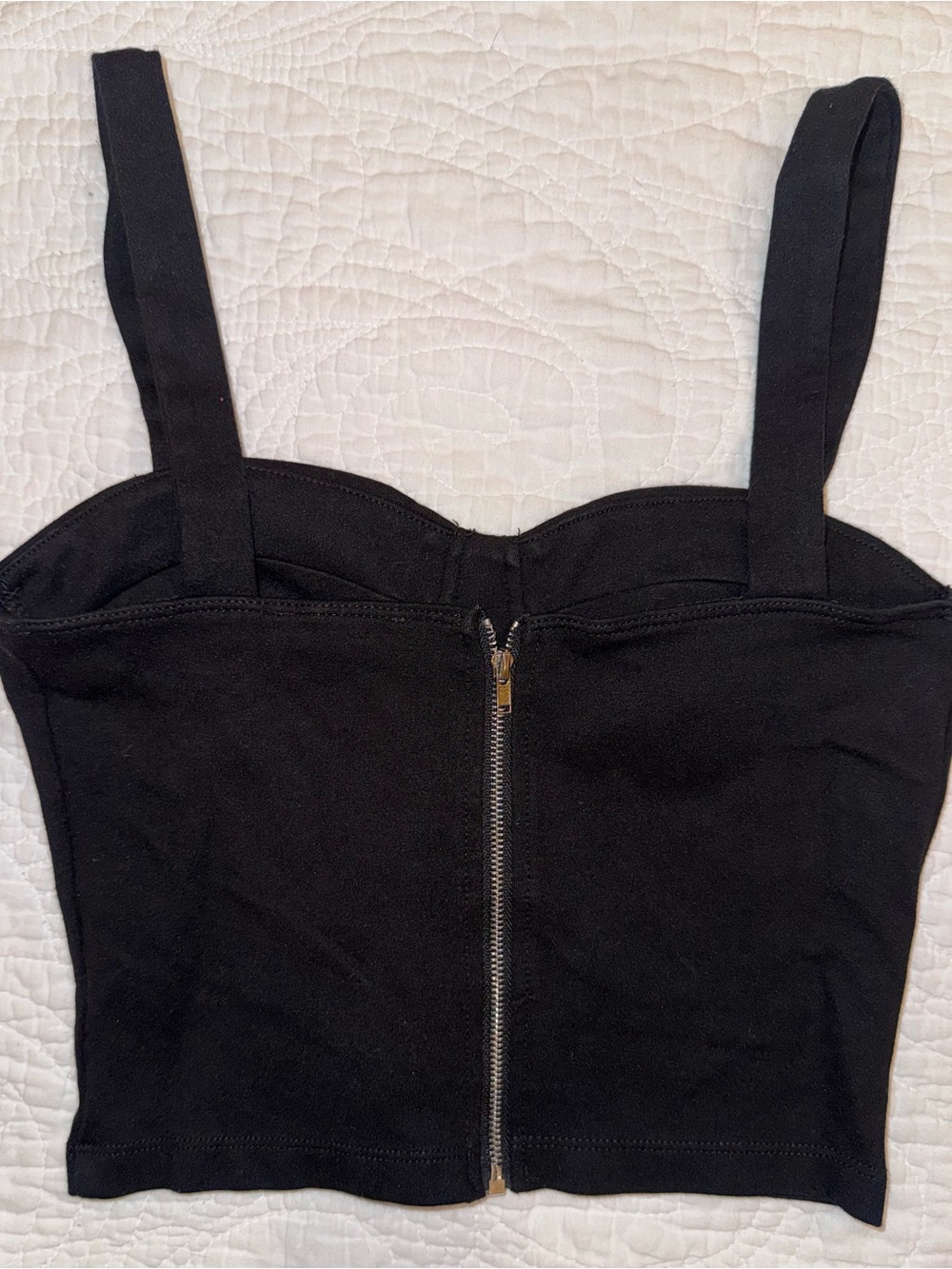 Shinestar Black Corset Crop Top Small Bustier Zip Back Club Going Out Top - Picture 3 of 7